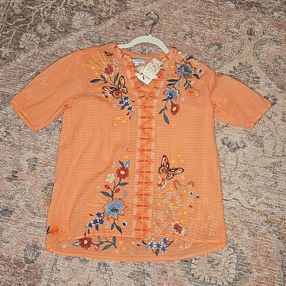 Johnny Was Olinda Puff Sleeve Effortless Blouse